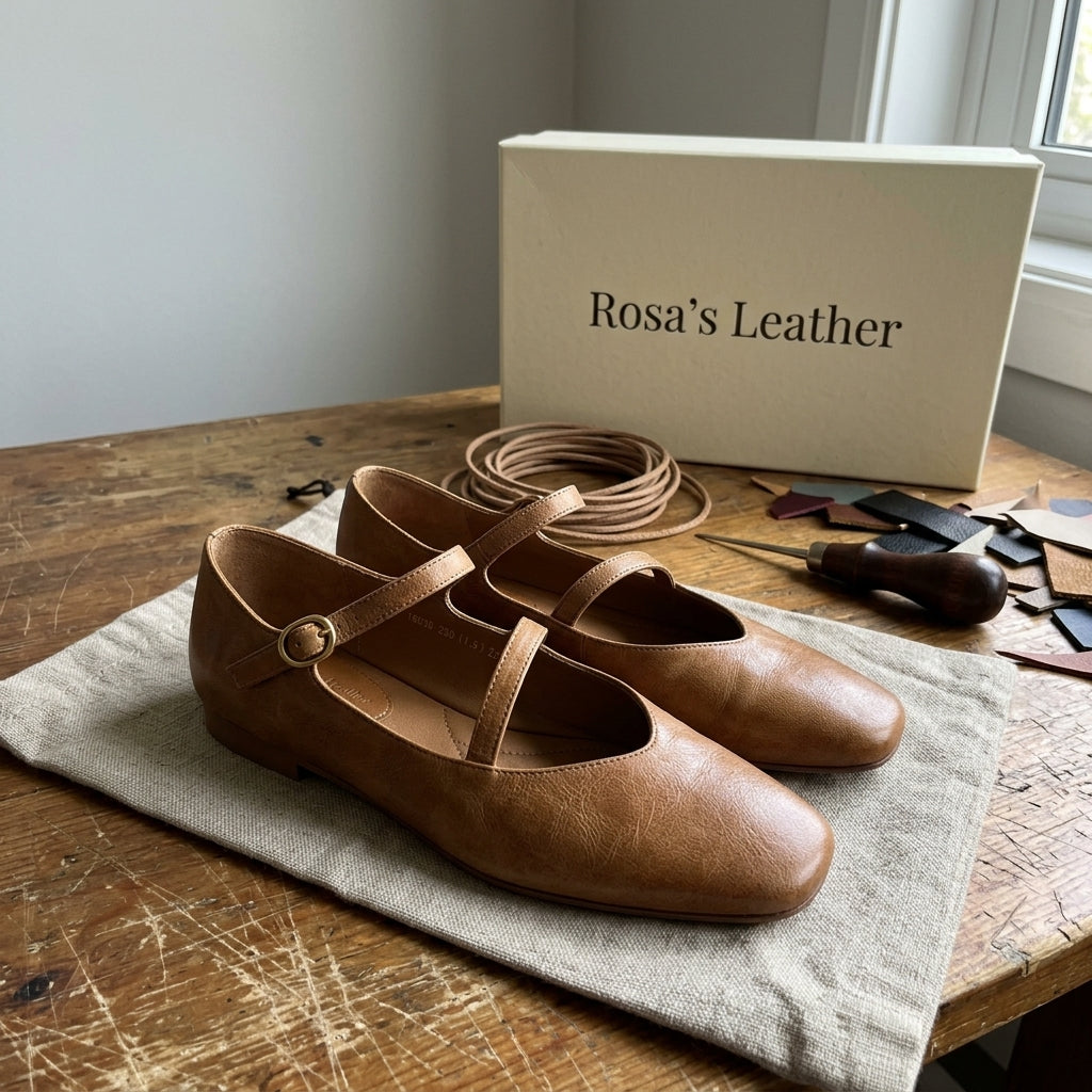 Rosa's Aurelle Strap Leather Mary Janes