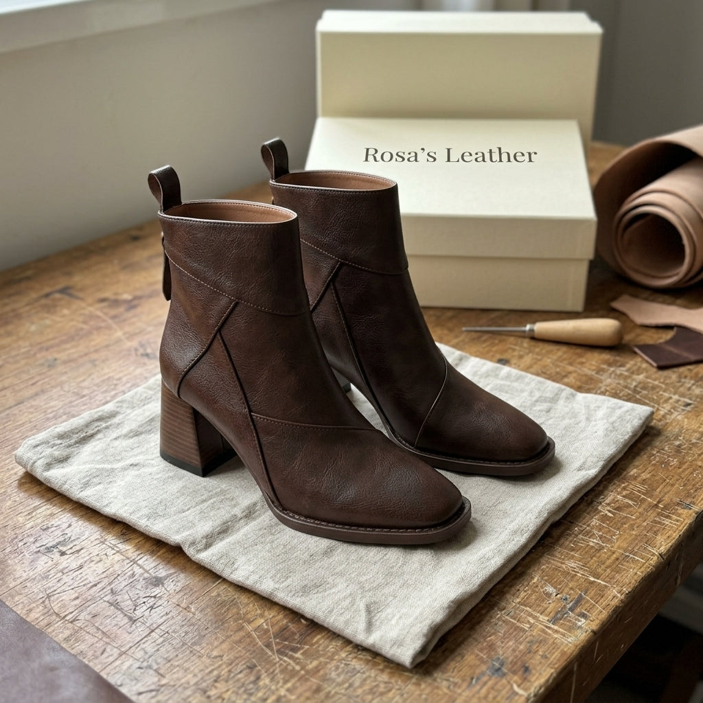 Rosa's Erisen Block-Heel Leather Boots