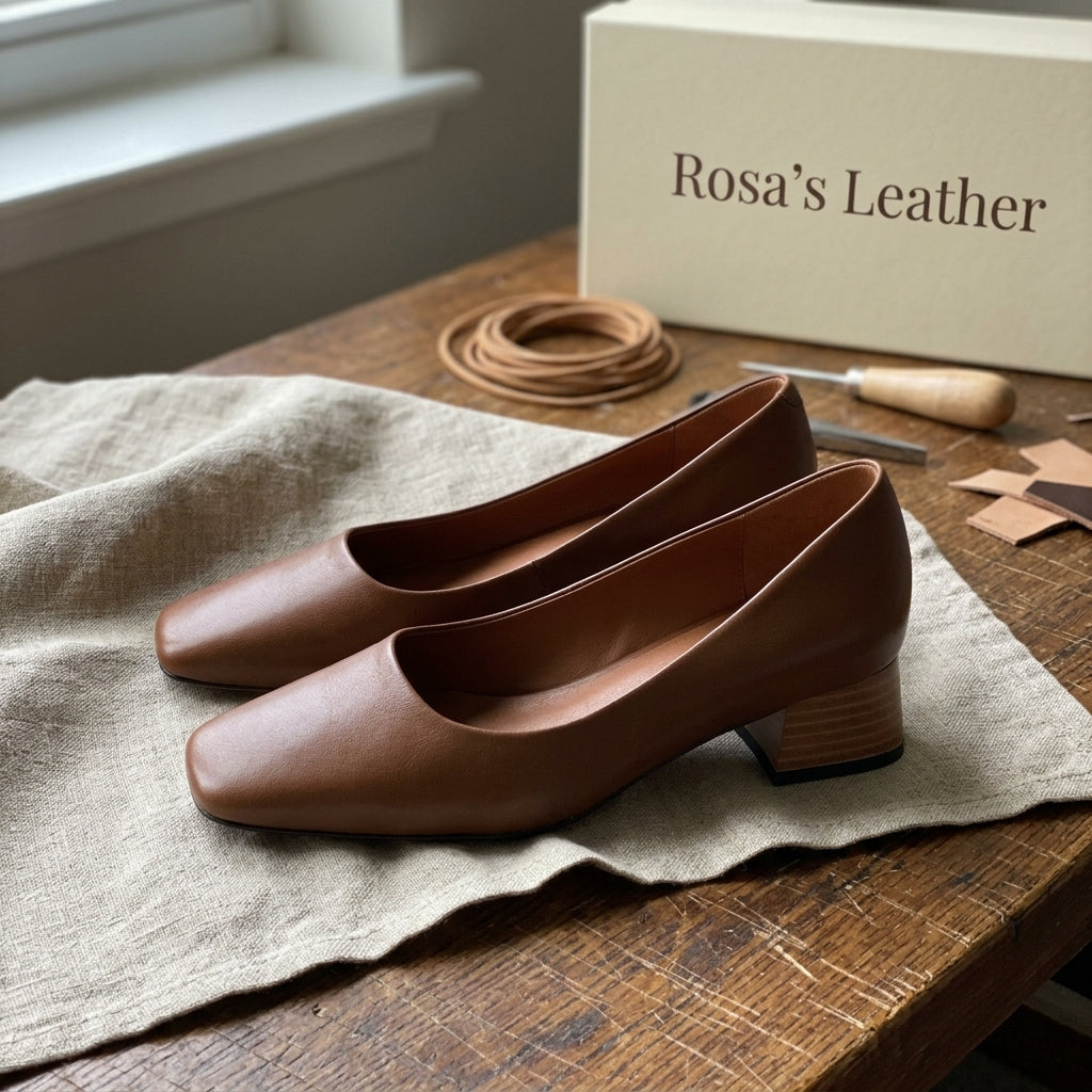 Rosa's Norvyn Square Leather Pumps