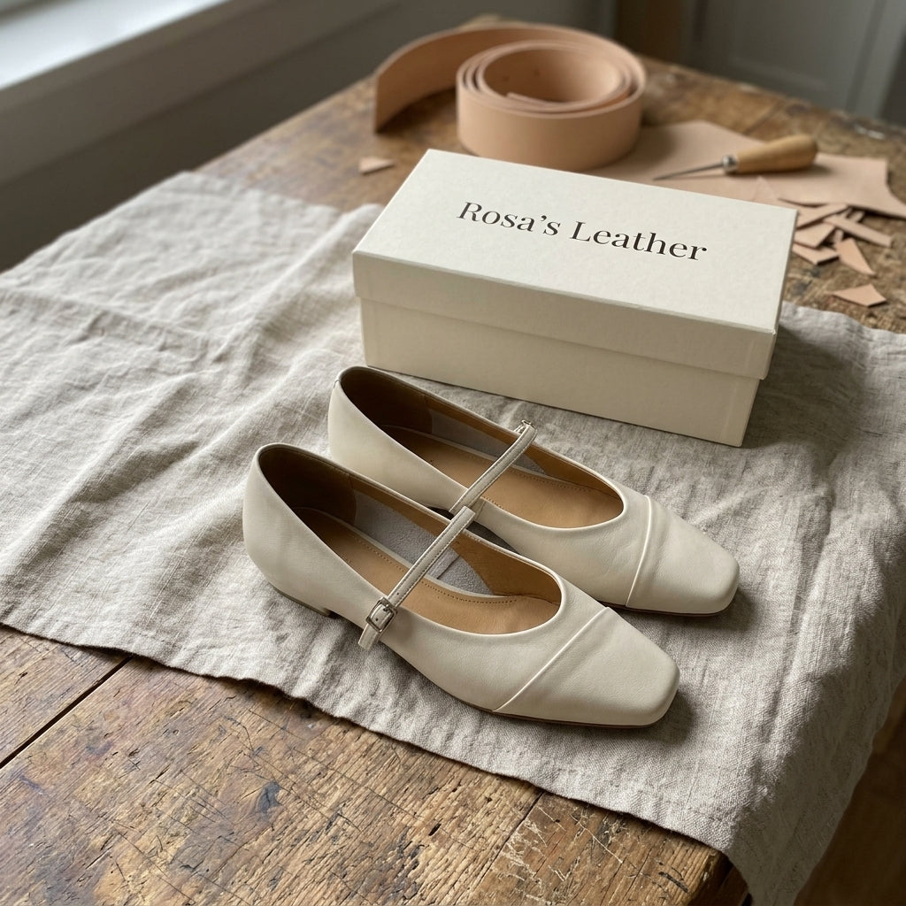Rosa's Aurette Leather Mary Jane Flats