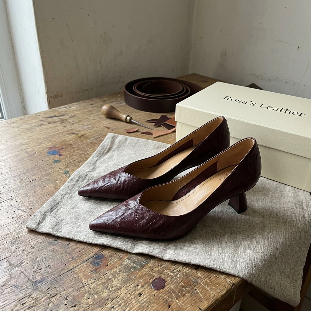 Rosa's Riva Sculpted Leather Pumps