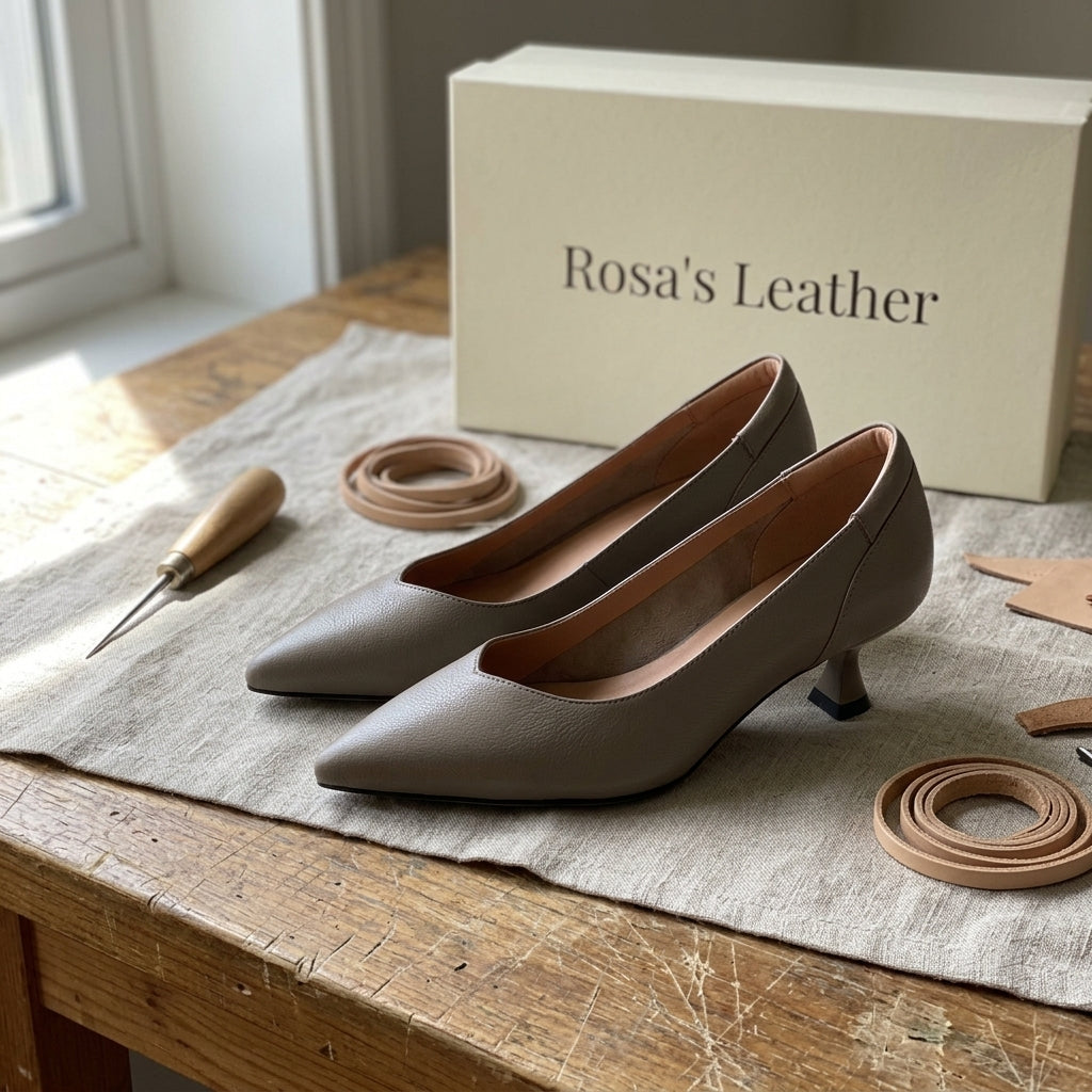 Rosa's Lunare Sculpt Leather Pumps