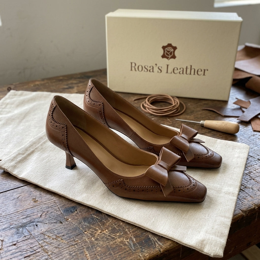 Rosa's Celora Ribbon Leather Pumps