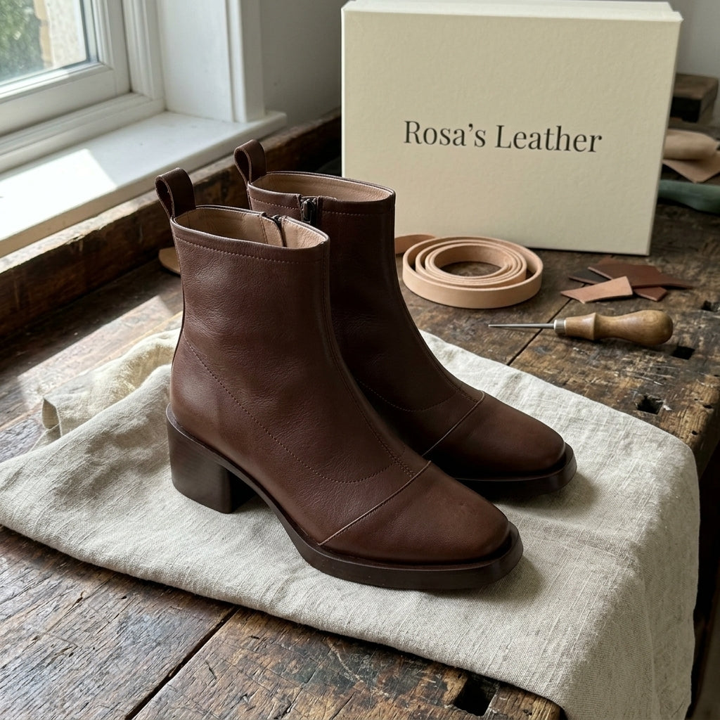 Rosa's Velisse Block Leather Boots