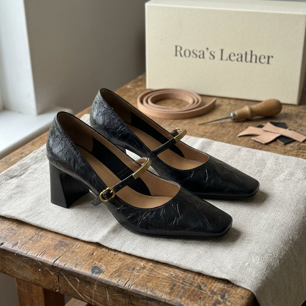 Rosa's Marleon Strap Leather Pumps