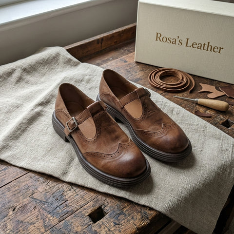 Rosa's Veloria Leather Mary Janes