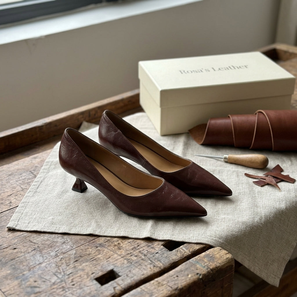Rosa's Verrine Low Leather Pumps
