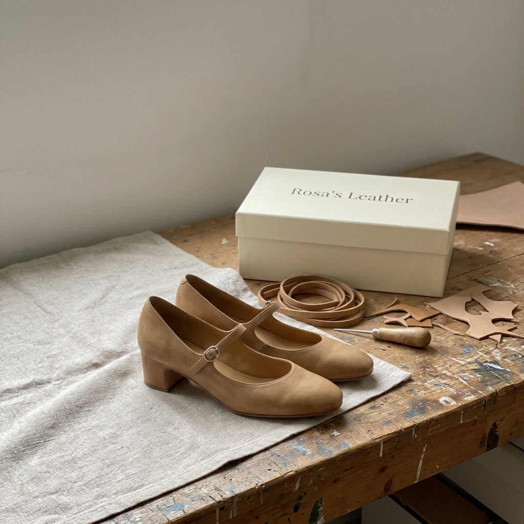 Rosa's Corinne Round-Toe Leather Mary Janes