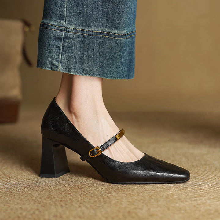 Rosa's Marleon Strap Leather Pumps