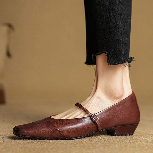 Rosa's Aurette Leather Mary Jane Flats