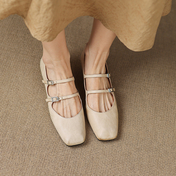 Rosa's Aurelle Dual Strap Leather Mary-Janes