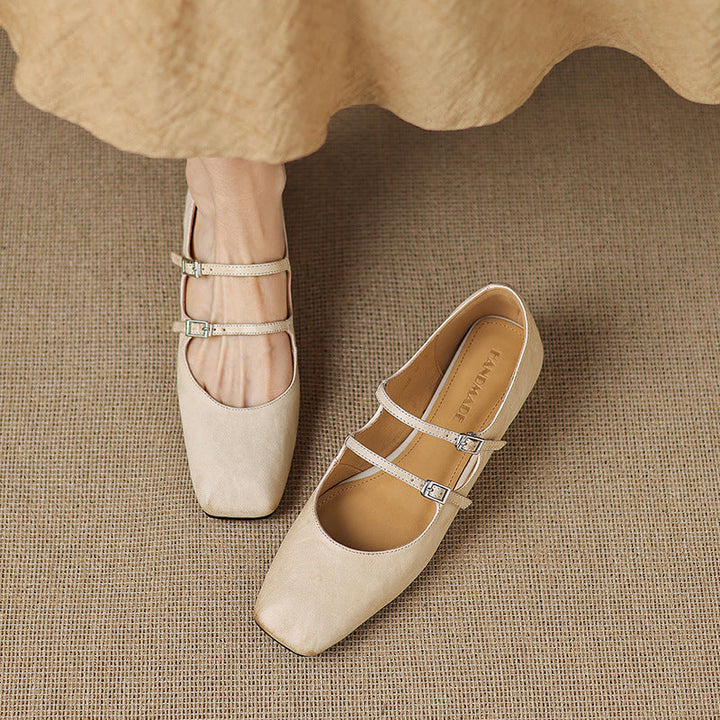 Rosa's Aurelle Dual Strap Leather Mary-Janes