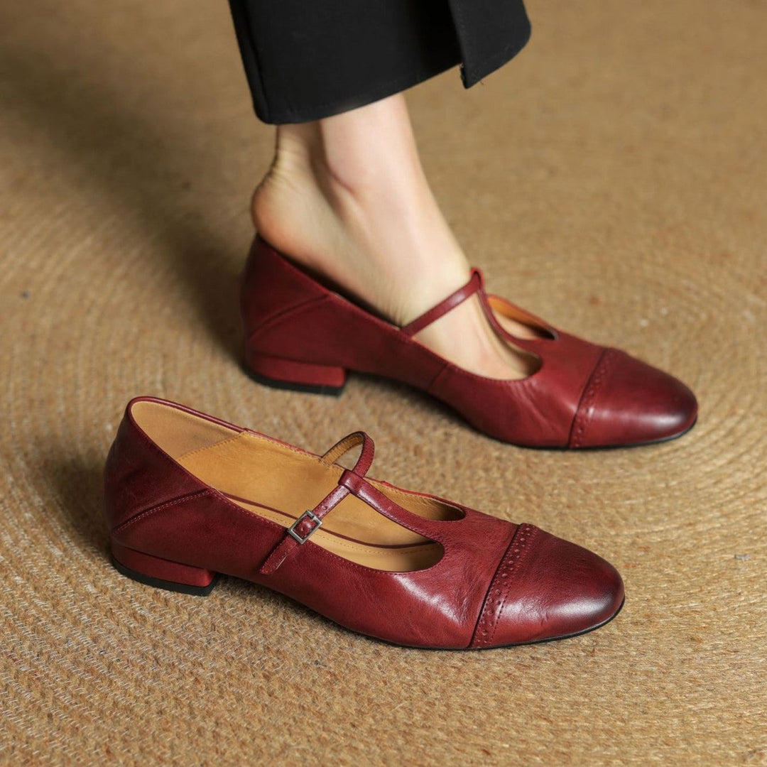 Rosa's Esmira T-Strap Leather Mary Janes