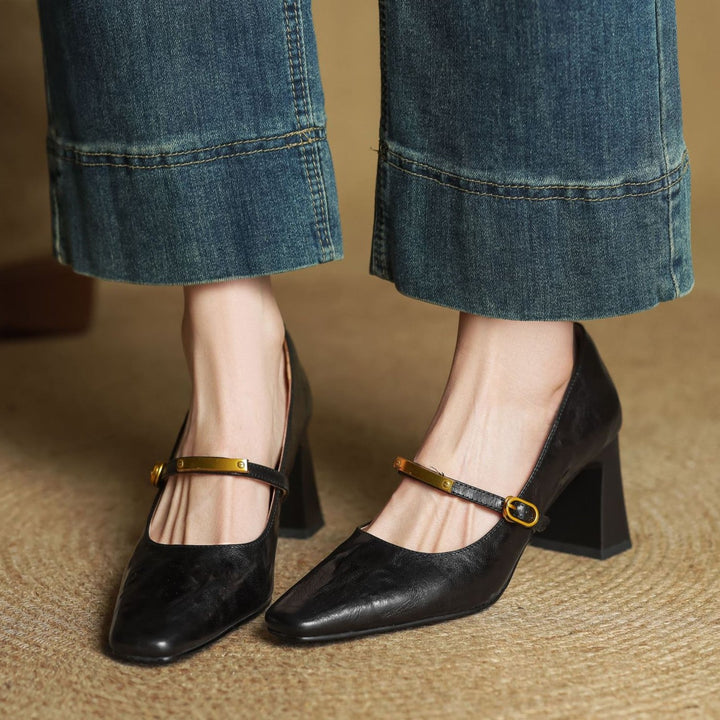 Rosa's Marleon Classic Strap Leather Pumps