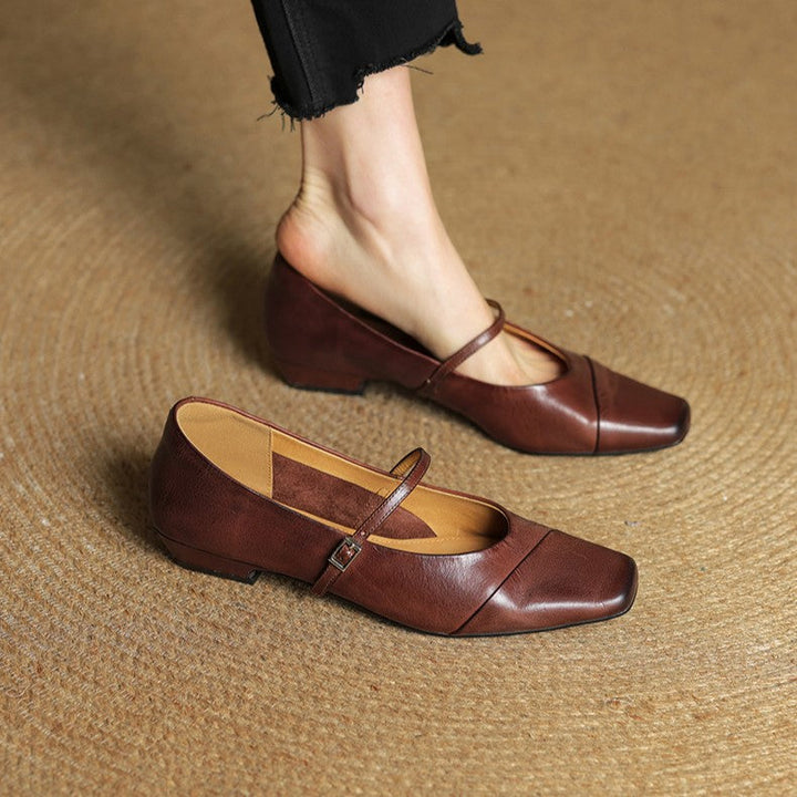 Rosa's Aurette Leather Mary Jane Flats