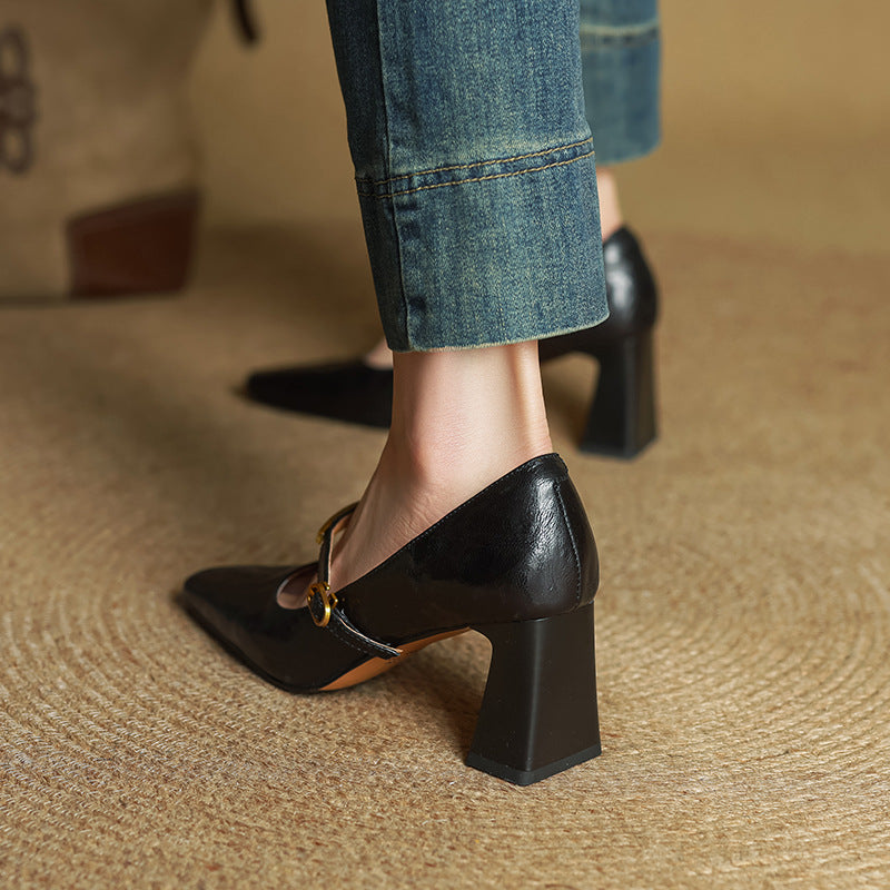 Rosa's Marleon Classic Strap Leather Pumps