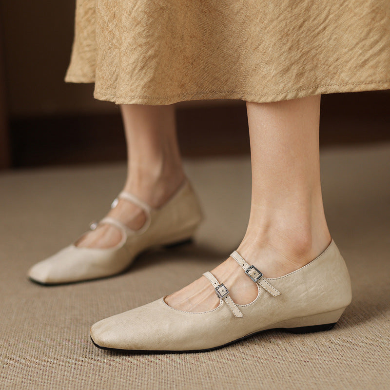 Rosa's Aurelle Dual Strap Leather Mary-Janes