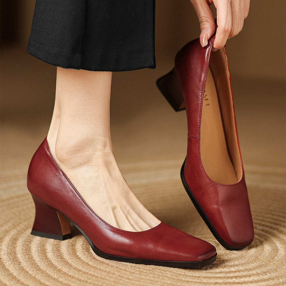 Rosa's Oriel Square Leather Pumps
