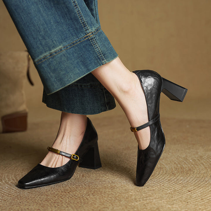 Rosa's Marleon Strap Leather Pumps