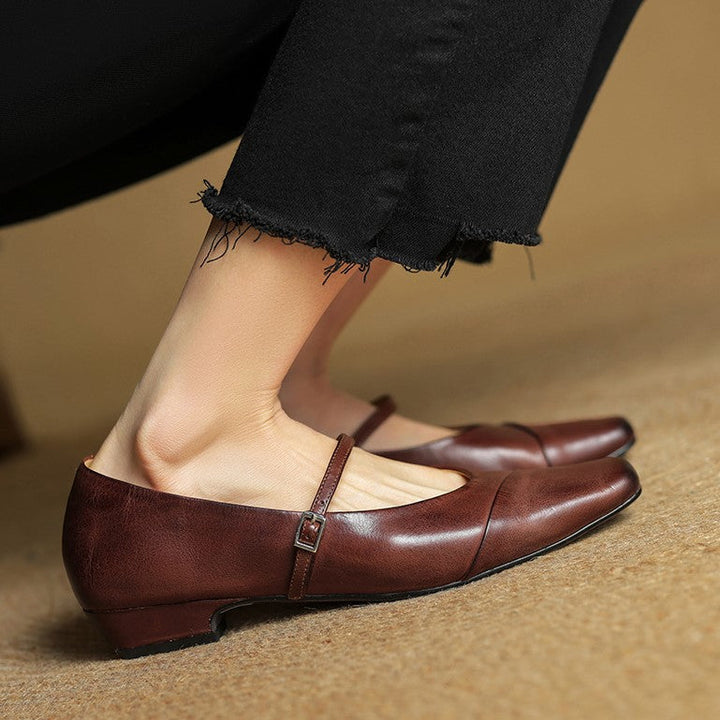 Rosa's Aurette Leather Mary Jane Flats