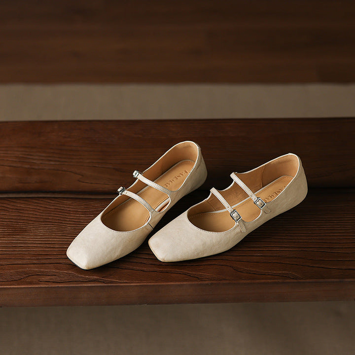 Rosa's Aurelle Dual Strap Leather Mary-Janes
