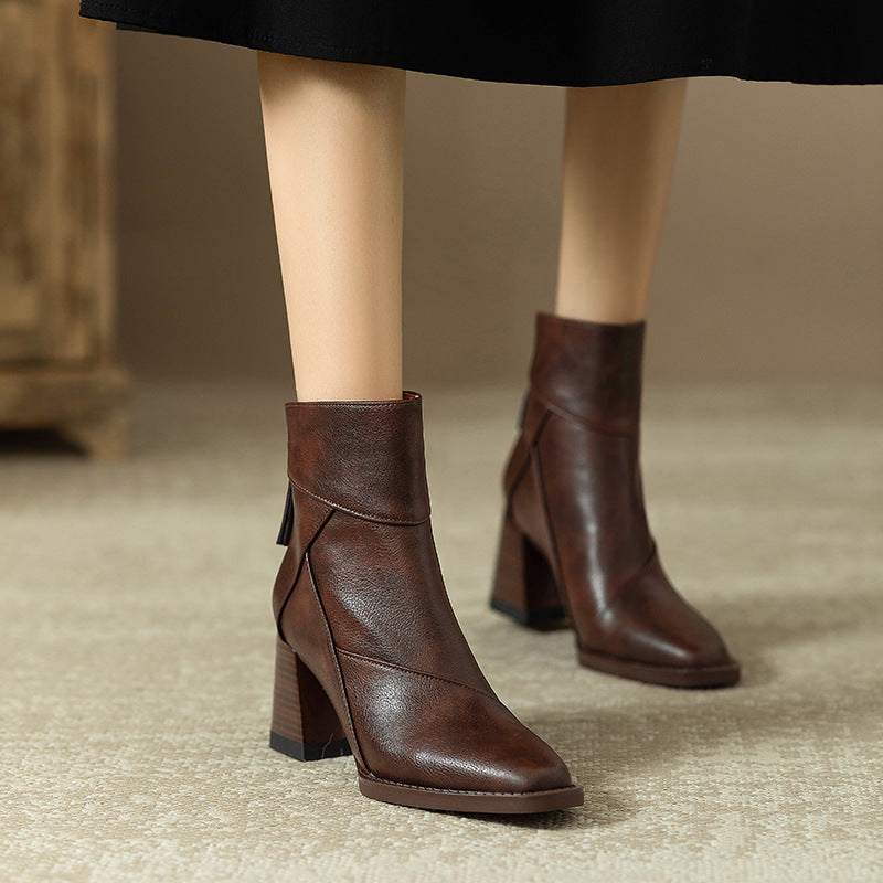 Rosa's Erisen Block-Heel Leather Boots