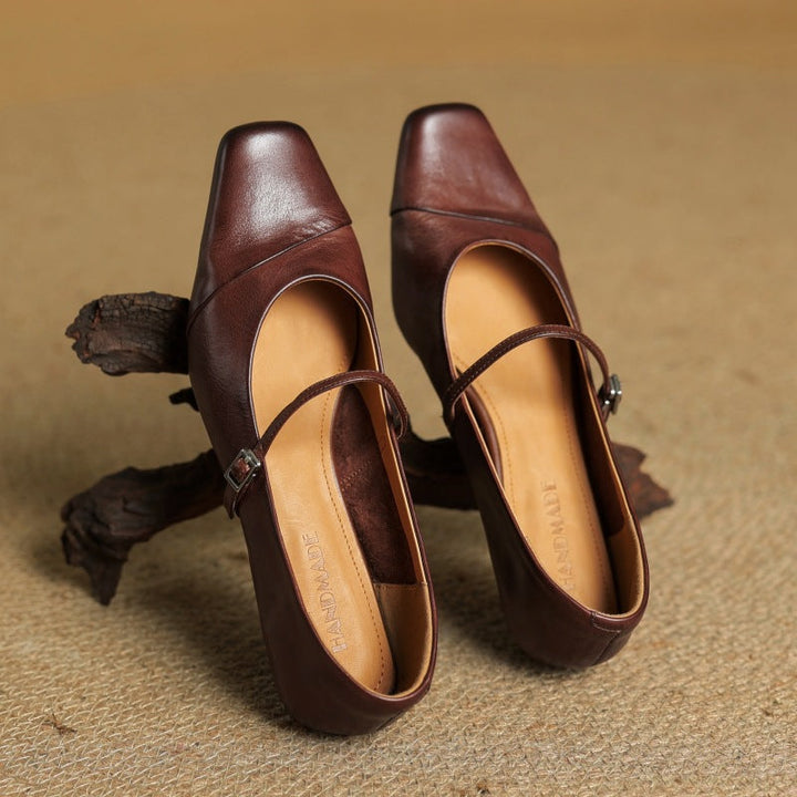 Rosa's Aurette Leather Mary Jane Flats