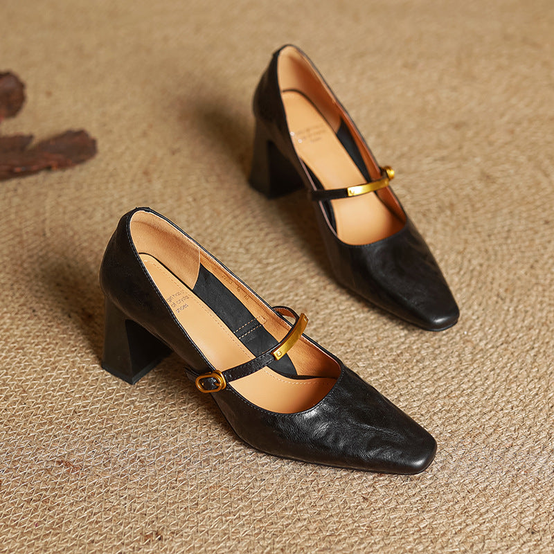 Rosa's Marleon Strap Leather Pumps