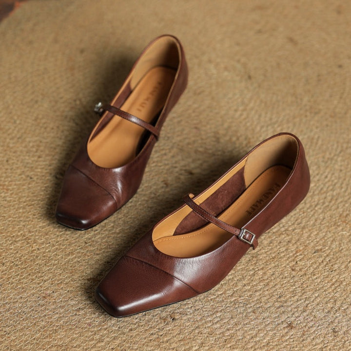Rosa's Aurette Leather Mary Jane Flats