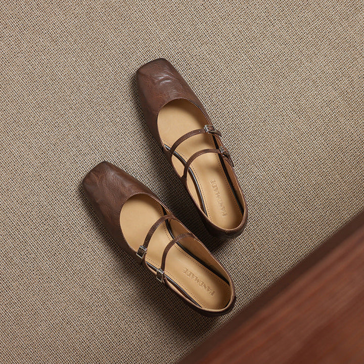 Rosa's Aurelle Dual Strap Leather Mary-Janes