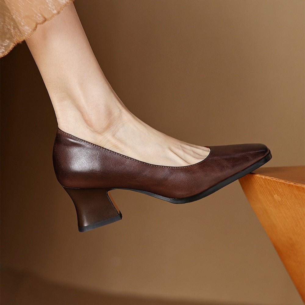 Rosa's Oriel Square Leather Pumps