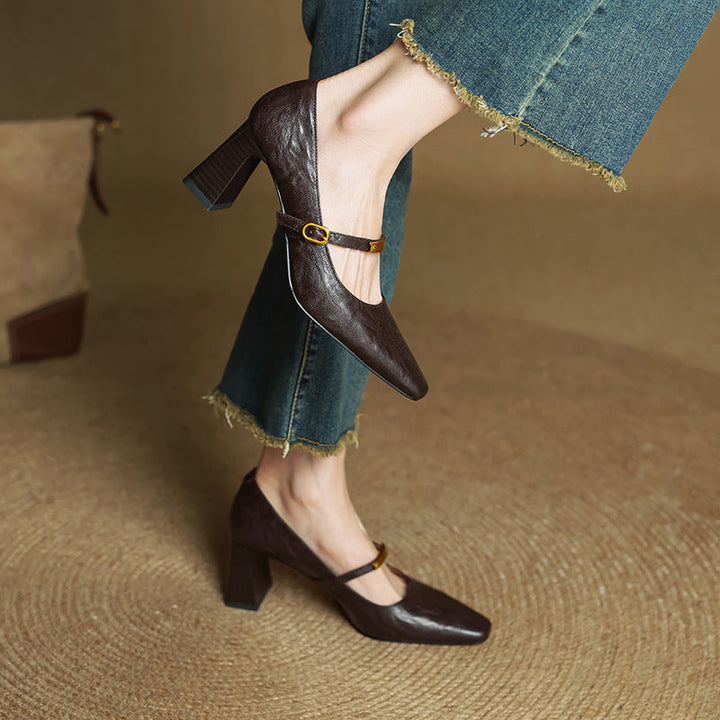Rosa's Marleon Strap Leather Pumps