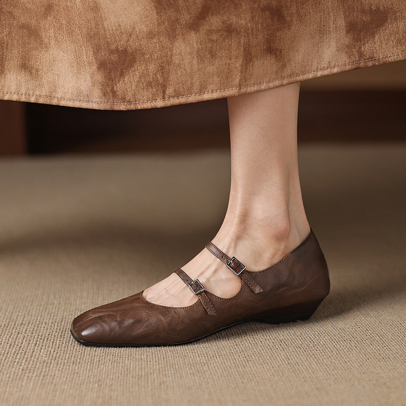 Rosa's Aurelle Dual Strap Leather Mary-Janes