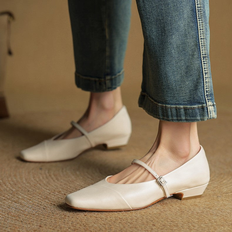 Rosa's Aurette Leather Mary Jane Flats