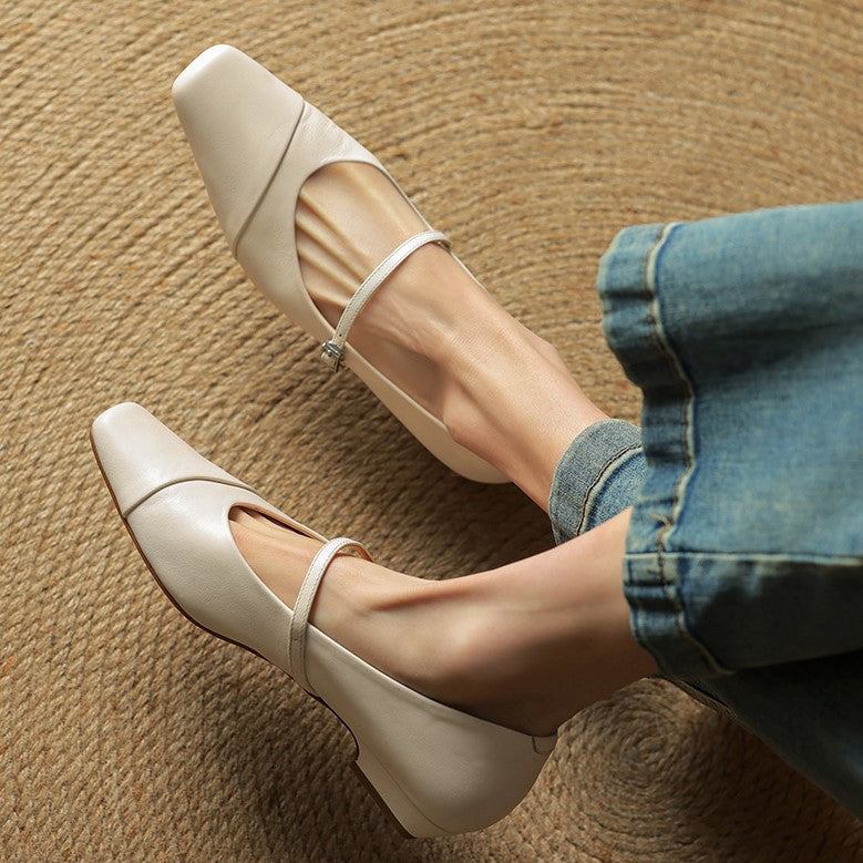 Rosa's Aurette Leather Mary Jane Flats