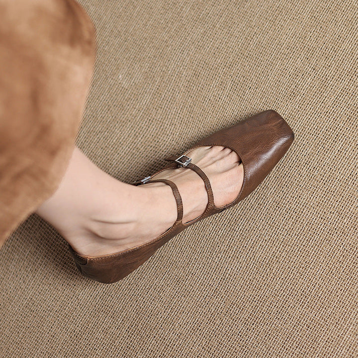 Rosa's Aurelle Dual Strap Leather Mary-Janes