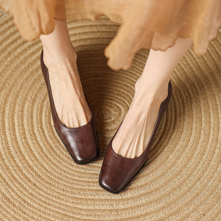 Rosa's Oriel Square Leather Pumps