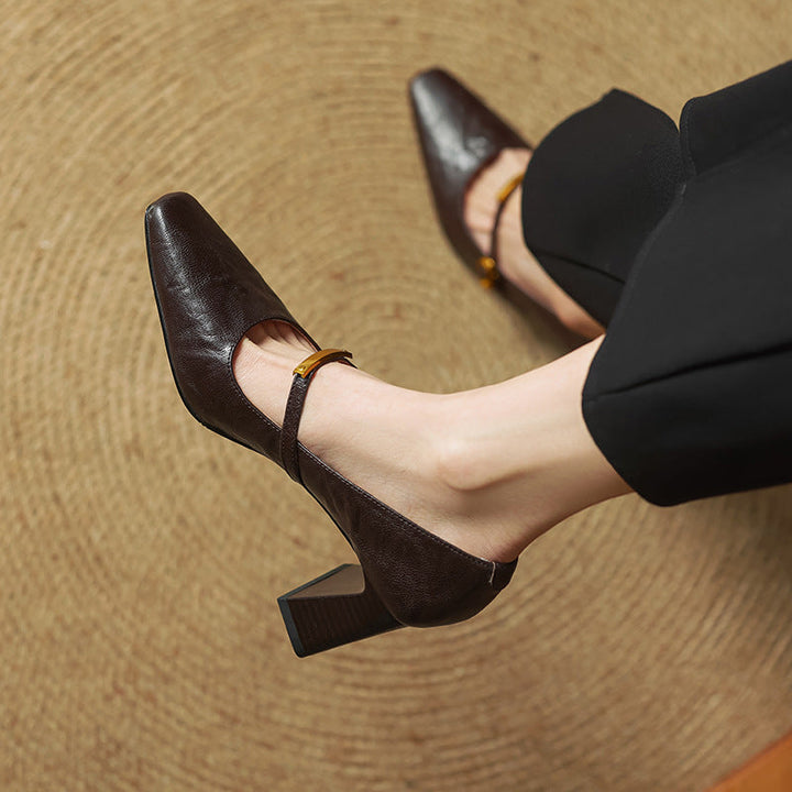 Rosa's Marleon Strap Leather Pumps