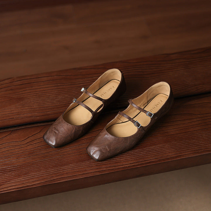 Rosa's Aurelle Dual Strap Leather Mary-Janes