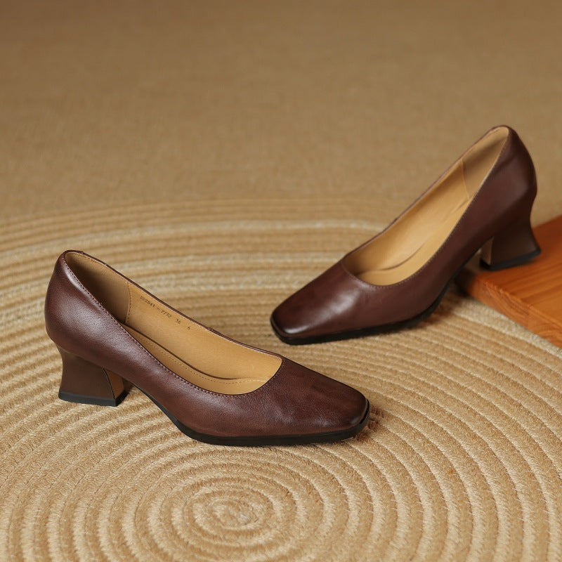 Rosa's Oriel Square Leather Pumps
