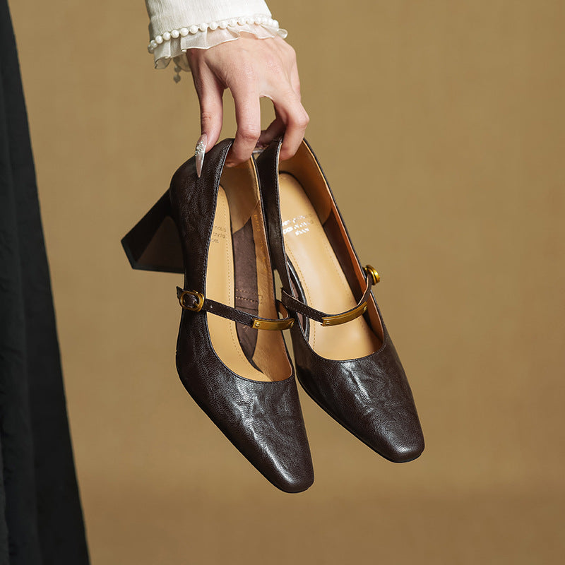 Rosa's Marleon Strap Leather Pumps