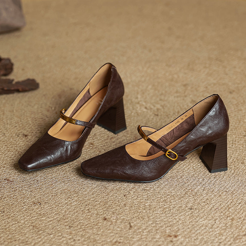 Rosa's Marleon Strap Leather Pumps