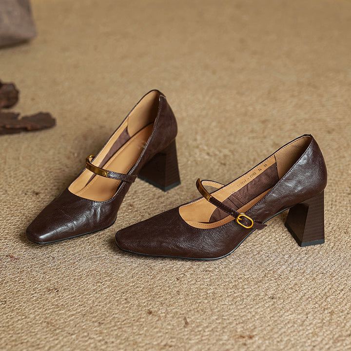 Rosa's Marleon Classic Strap Leather Pumps