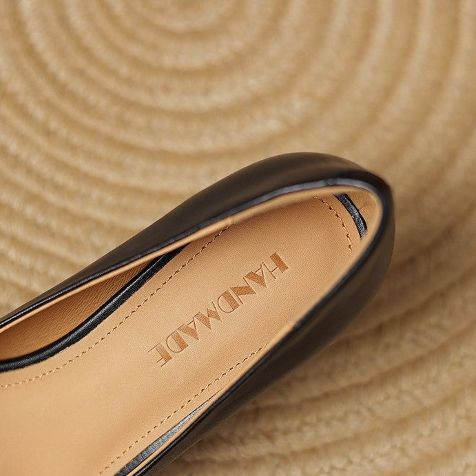 Rosa's Marisol Square-Toe Leather Pumps