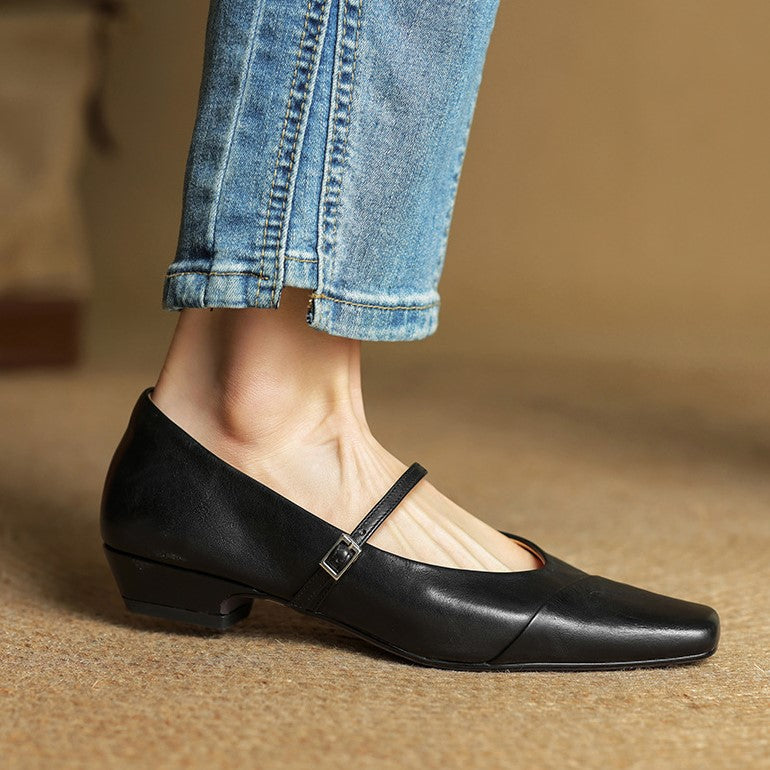 Rosa's Aurette Leather Mary Jane Flats