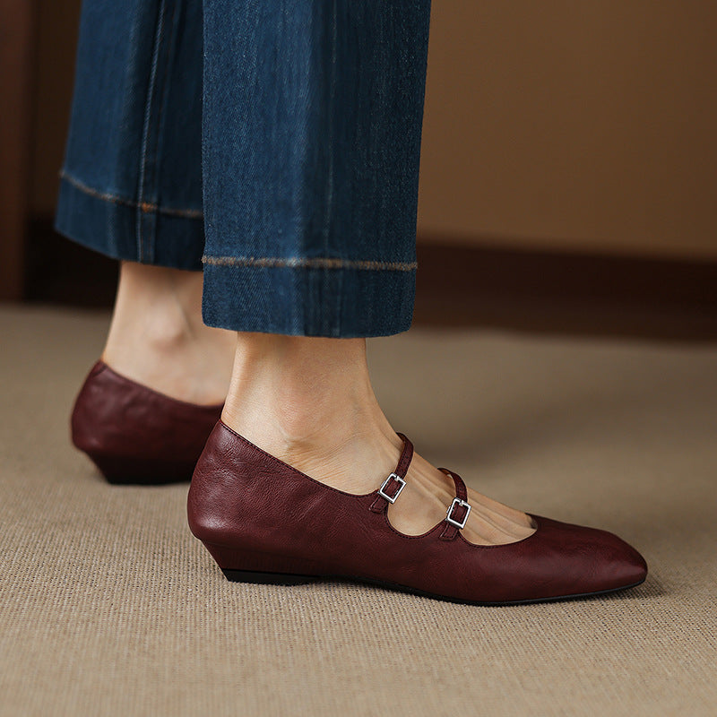 Rosa's Aurelle Dual Strap Leather Mary-Janes