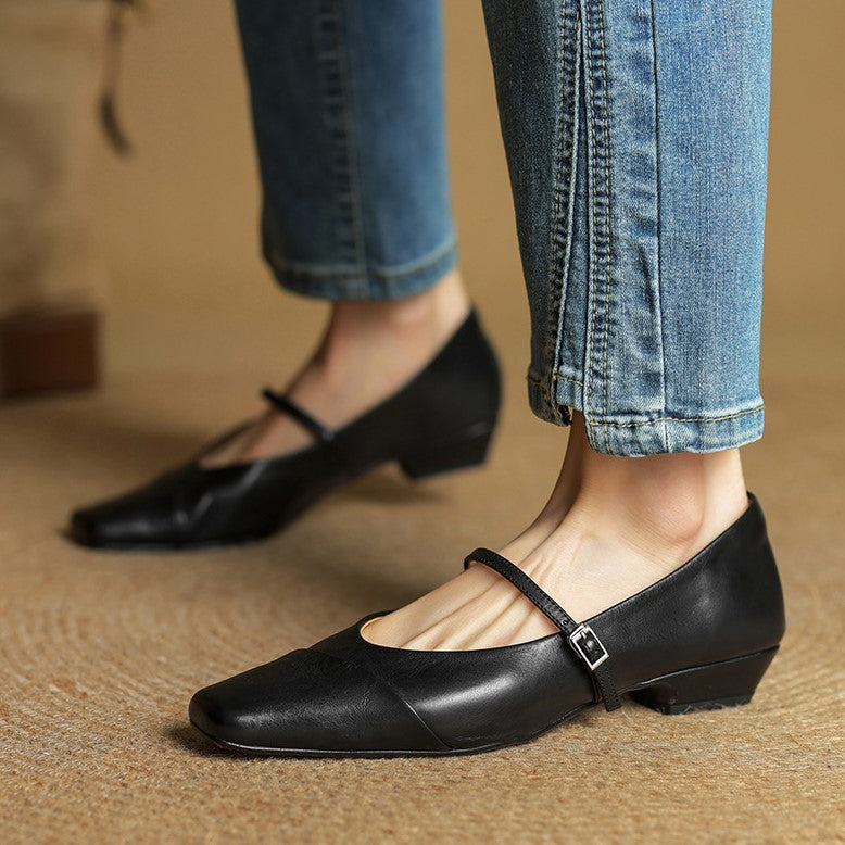 Rosa's Aurette Leather Mary Jane Flats