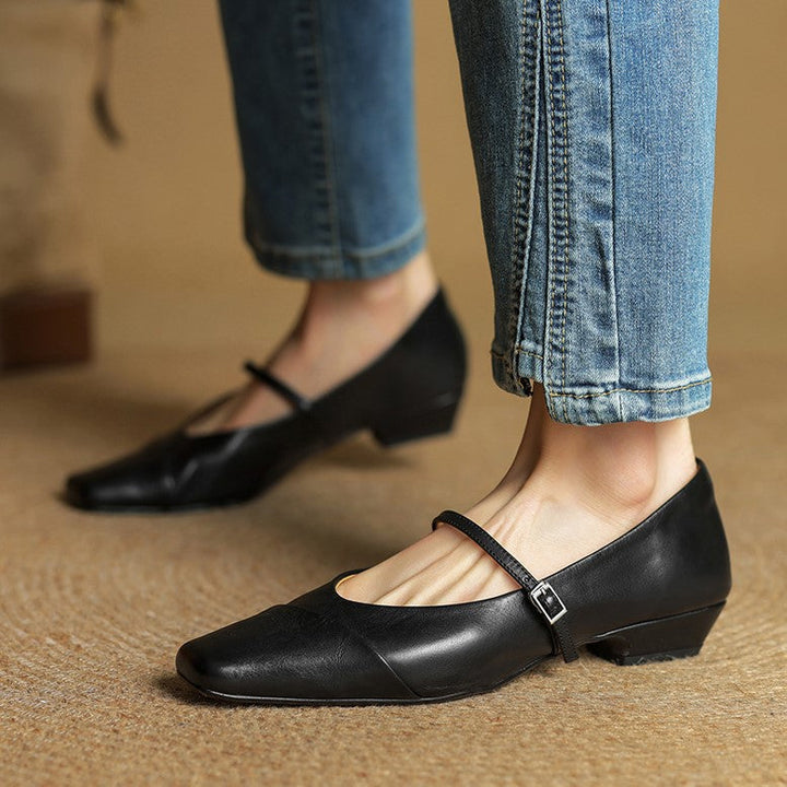 Rosa's Aurette Leather Mary Jane Flats