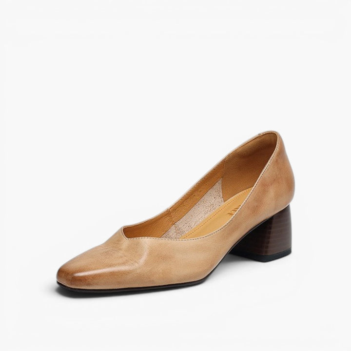 Rosa's Caldre Square Leather Pumps
