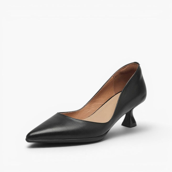 Rosa's Calenne Leather Kitten Heels